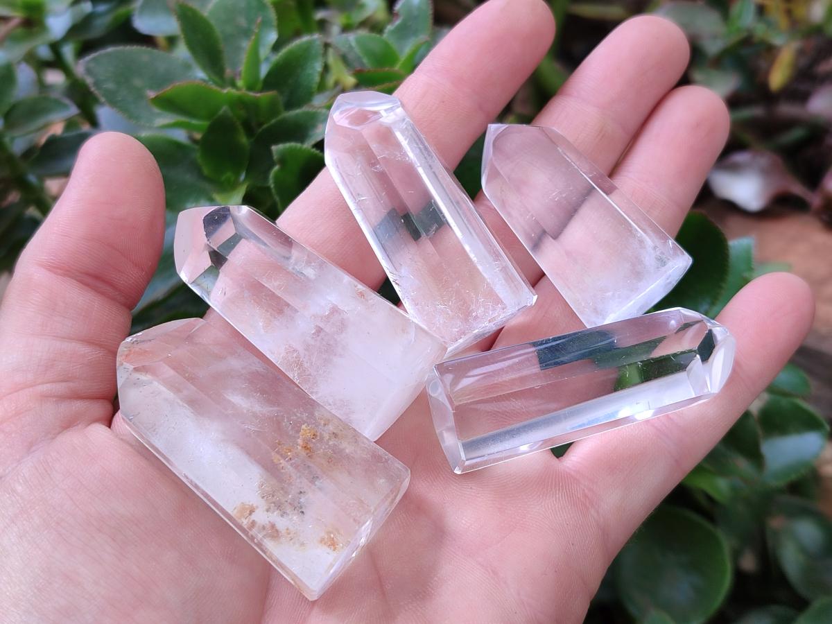 Polished Clear and Optic Quartz Crystals x 20 From Madagascar