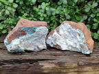 Natural Rare White Hemimorphite with Chrysocolla x 2 From Lupoto Mine, Congo