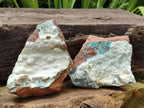 Natural Rare White Hemimorphite with Chrysocolla x 2 From Lupoto Mine, Congo