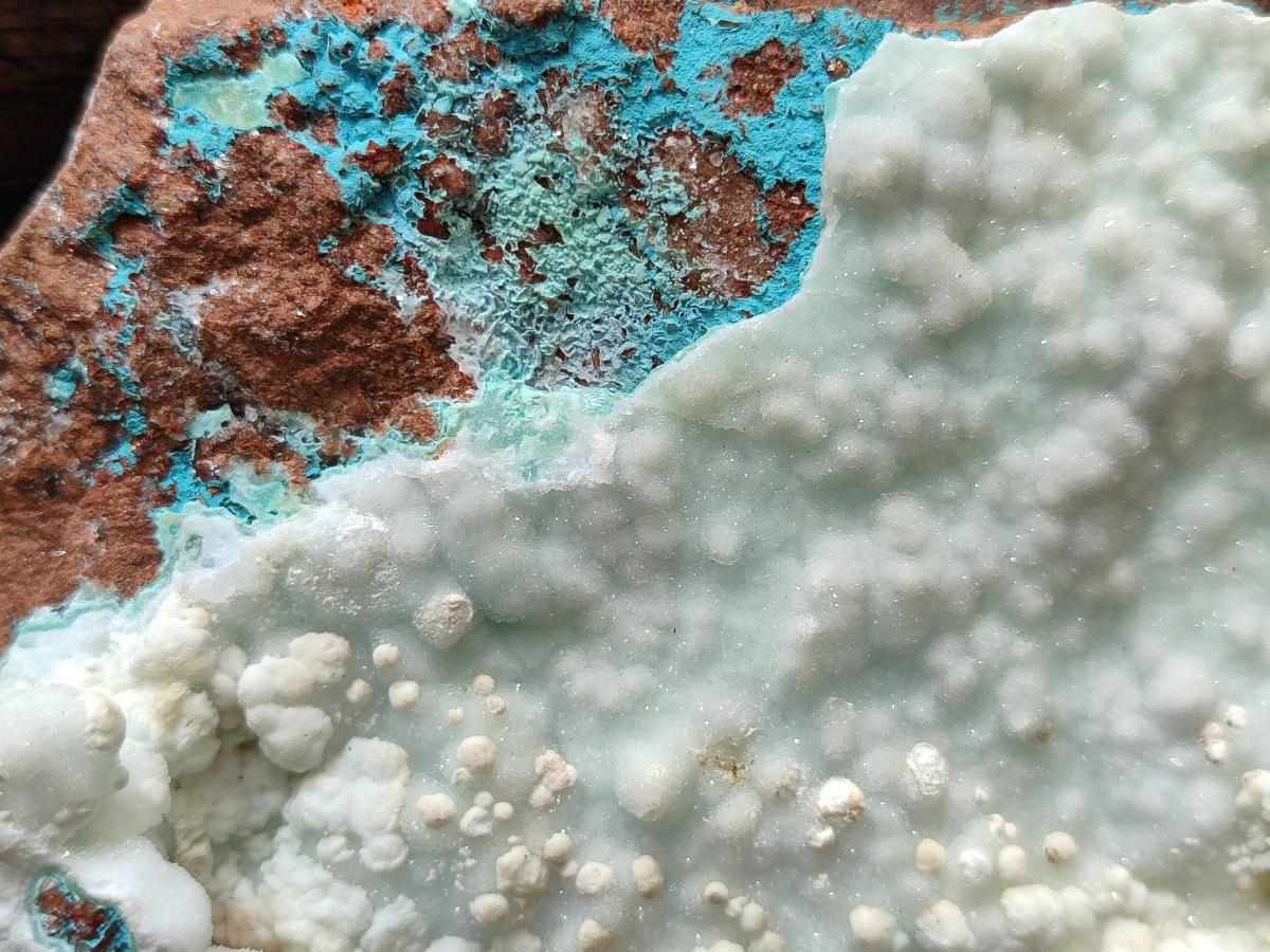 Natural Rare White Hemimorphite with Chrysocolla x 2 From Lupoto Mine, Congo