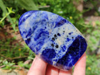 Polished Sodalite Standing Free Forms x 3 From Kunene River, Namibia