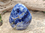 Polished Sodalite Standing Free Forms x 3 From Kunene River, Namibia