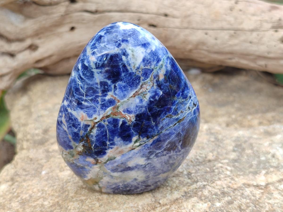 Polished Sodalite Standing Free Forms x 3 From Kunene River, Namibia
