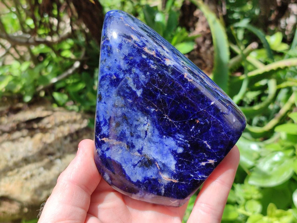 Polished Sodalite Standing Free Forms x 3 From Kunene River, Namibia