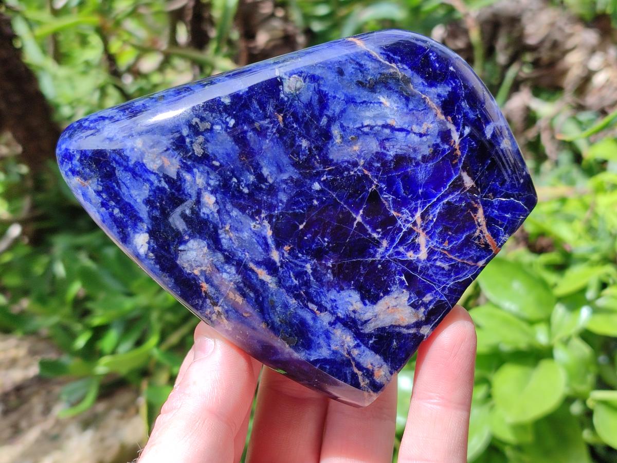 Polished Sodalite Standing Free Forms x 3 From Kunene River, Namibia