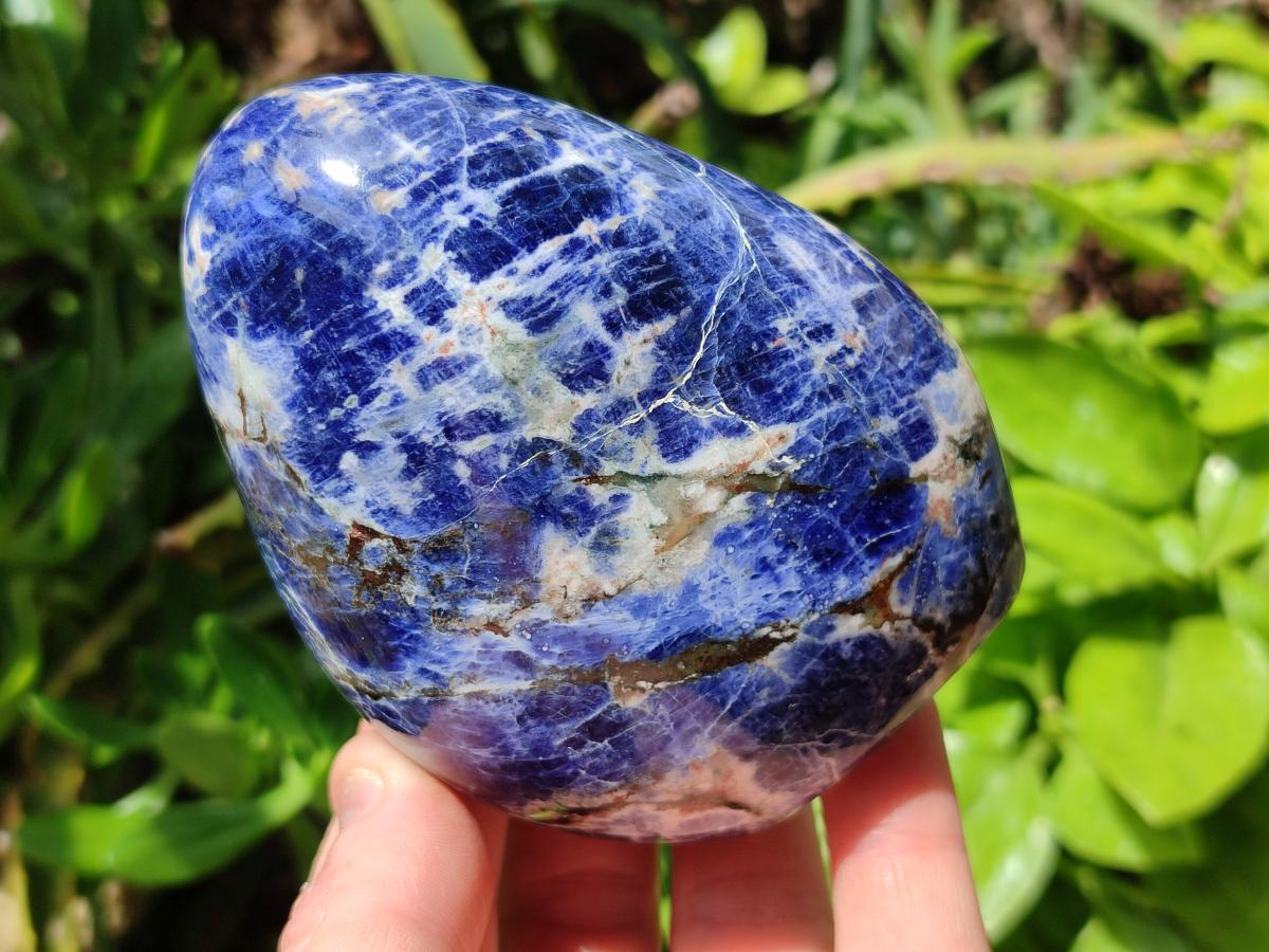 Polished Sodalite Standing Free Forms x 3 From Kunene River, Namibia