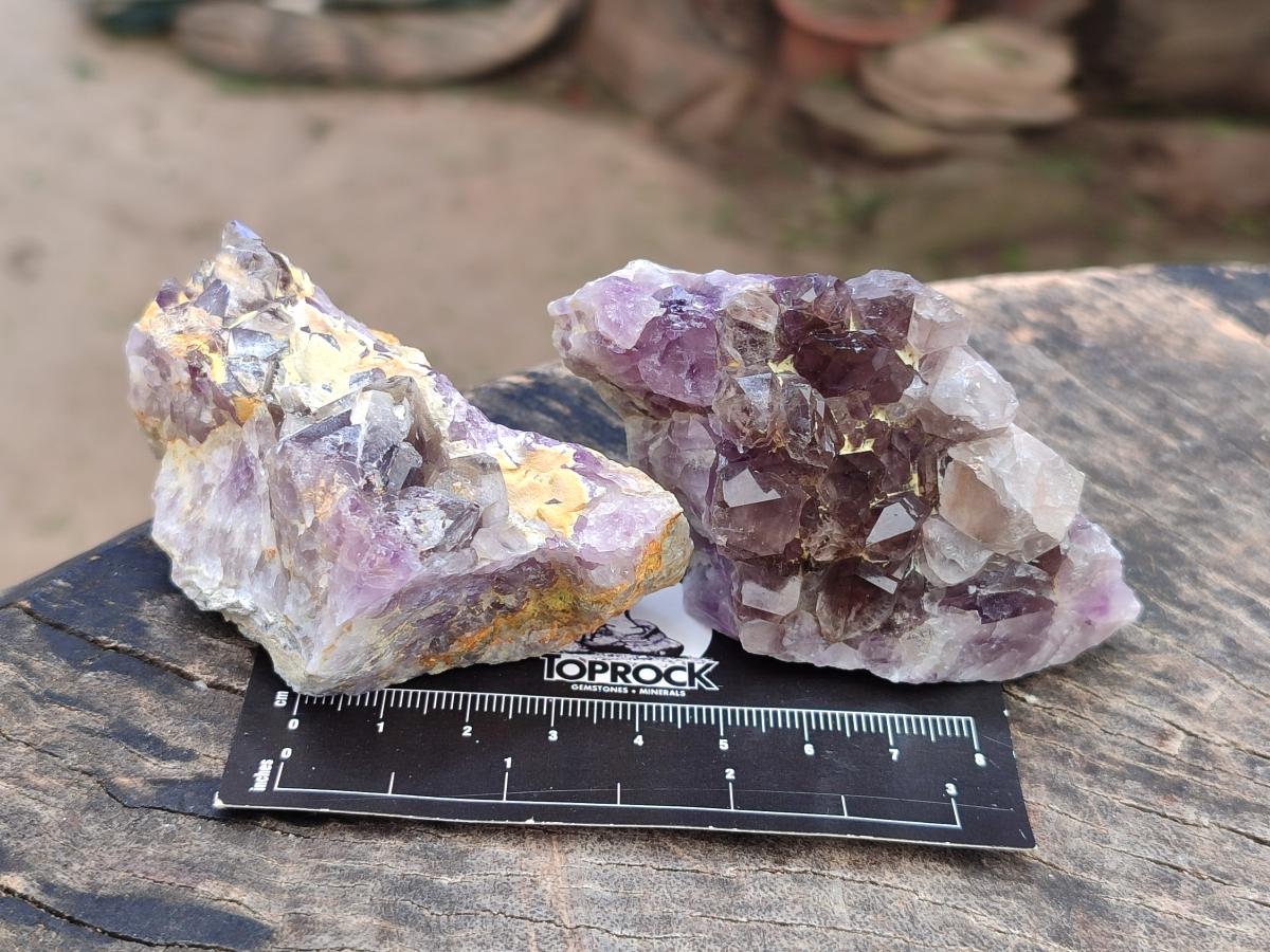 Natural Rare Amethyst Asylum Quartz Clusters x 12 From Luena, Congo