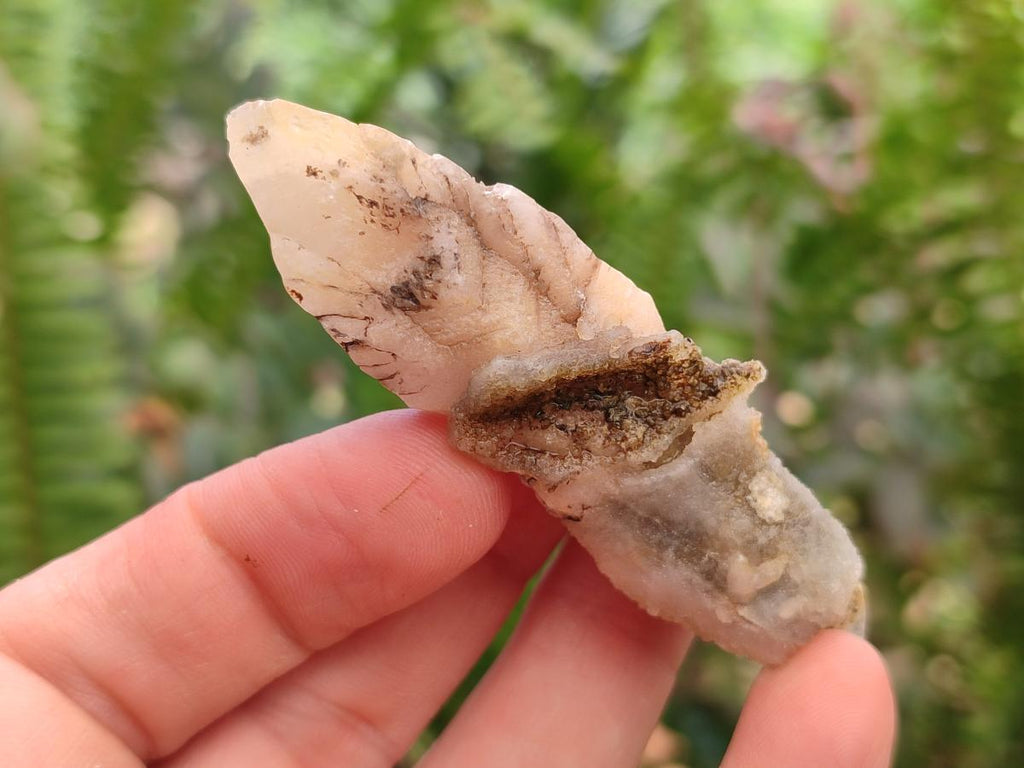 Natural Drusy Quartz Coated Spearhead Calcite Crystals x 20 From Albert's Mountain, Lesotho