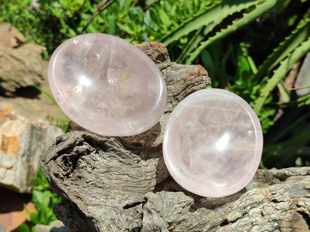 Polished Gemmy Rose Quartz Bowls x 6 From Madagascar