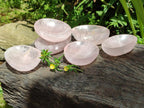Polished Gemmy Rose Quartz Bowls x 6 From Madagascar