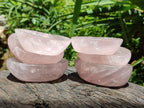 Polished Gemmy Rose Quartz Bowls x 6 From Madagascar