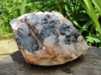 Natural Large Goethite Coated Blacknite Quartz Cluster x 1 From Madagascar