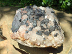 Natural Large Goethite Coated Blacknite Quartz Cluster x 1 From Madagascar