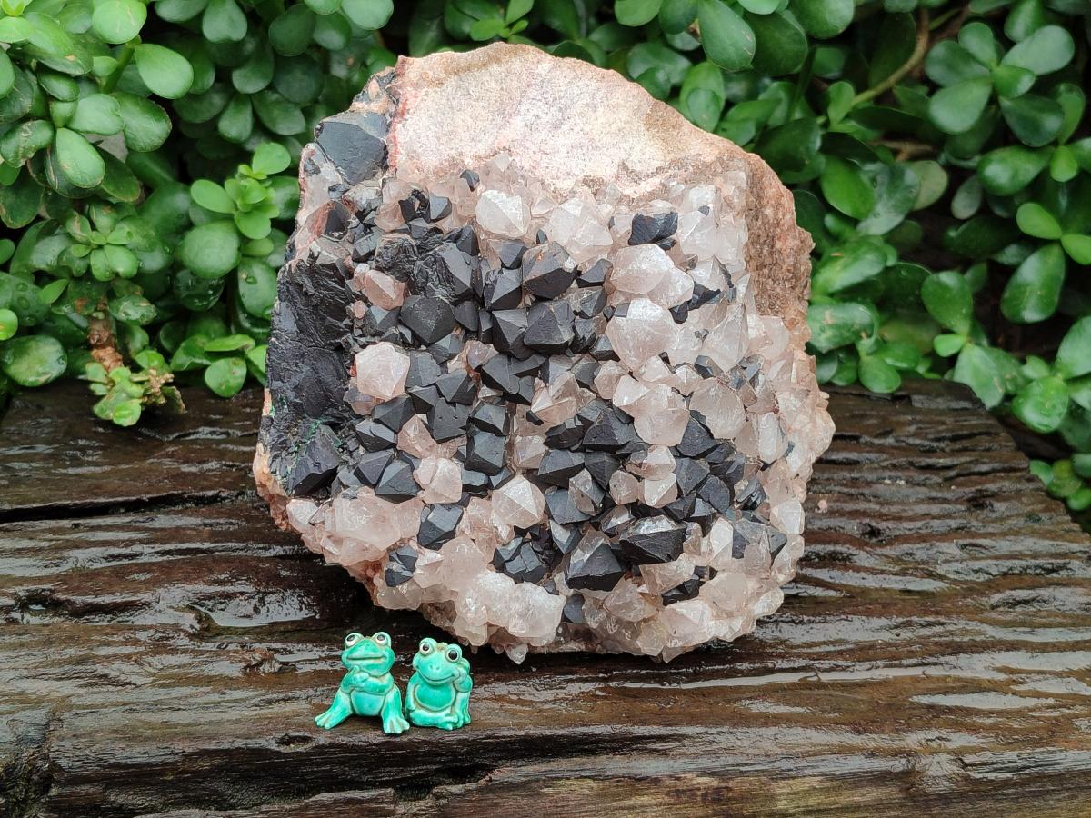 Natural Large Goethite Coated Blacknite Quartz Cluster x 1 From Madagascar