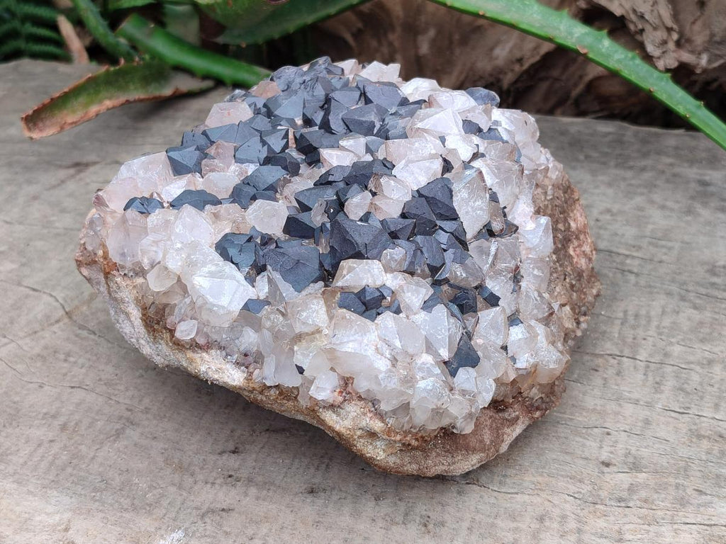 Natural Large Goethite Coated Blacknite Quartz Cluster x 1 From Madagascar