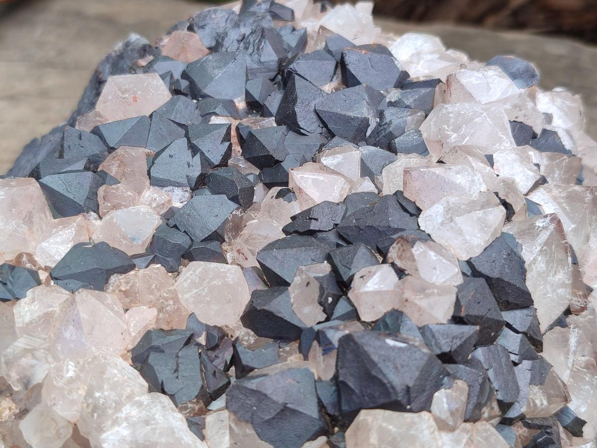 Natural Large Goethite Coated Blacknite Quartz Cluster x 1 From Madagascar