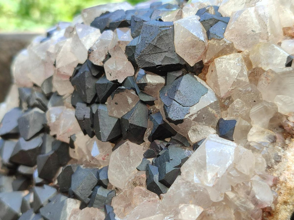 Natural Large Goethite Coated Blacknite Quartz Cluster x 1 From Madagascar