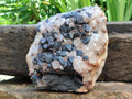 Natural Large Goethite Coated Blacknite Quartz Cluster x 1 From Madagascar