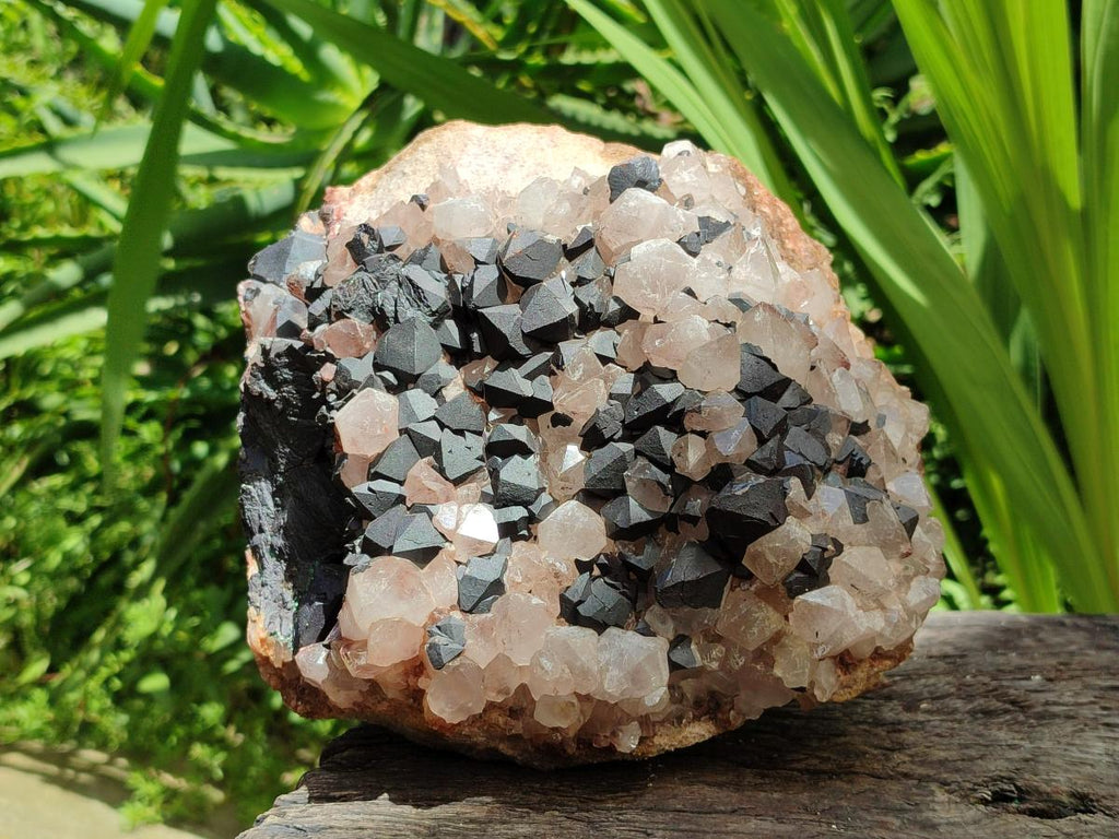 Natural Large Goethite Coated Blacknite Quartz Cluster x 1 From Madagascar