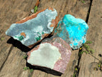 Natural Rare White Hemimorphite with Chrysocolla Specimens x 7 From Lupoto Mine, Congo
