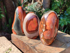 Polished Polychrome Jasper Standing Free Forms x 3 From NW Coast, Madagascar