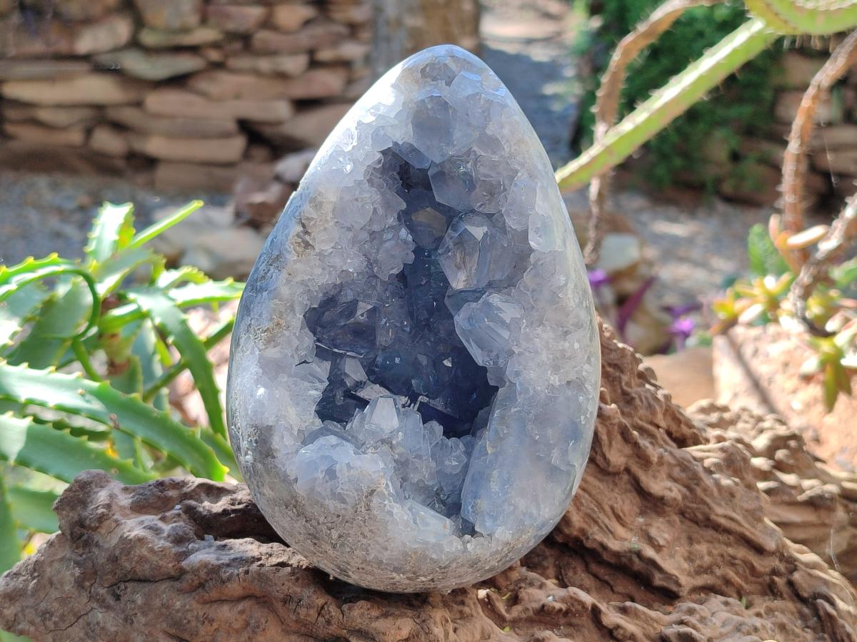 Polished Large Blue Celestite Egg x 1 From Sakoany, Madagascar