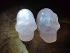 Hand Made Gemmy Rose Quartz Skull Carvings x 5 From Madagascar