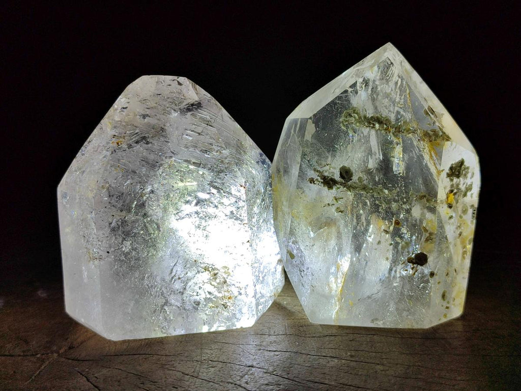Polished Clear Quartz Window Crystals x 2 From Madagascar