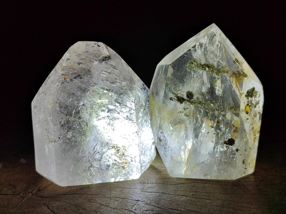 Polished Clear Quartz Window Crystals x 2 From Madagascar