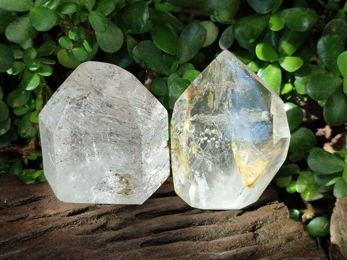 Polished Clear Quartz Window Crystals x 2 From Madagascar