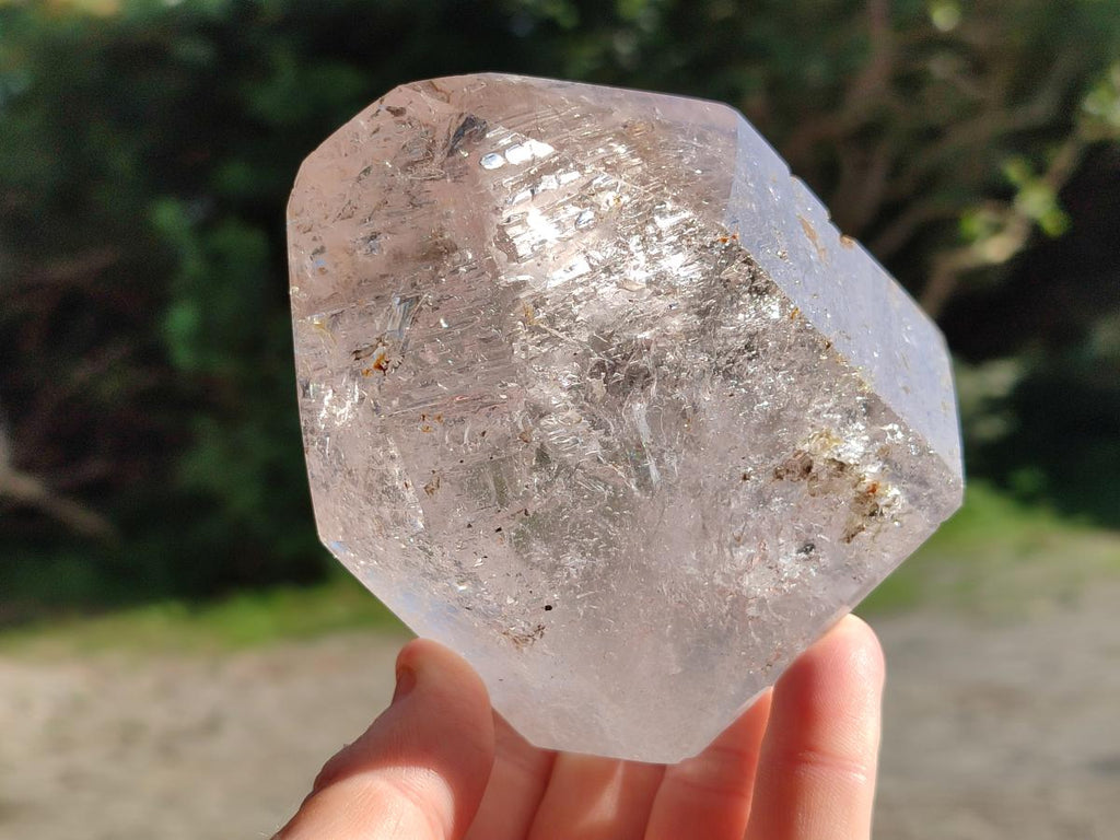 Polished Clear Quartz Window Crystals x 2 From Madagascar
