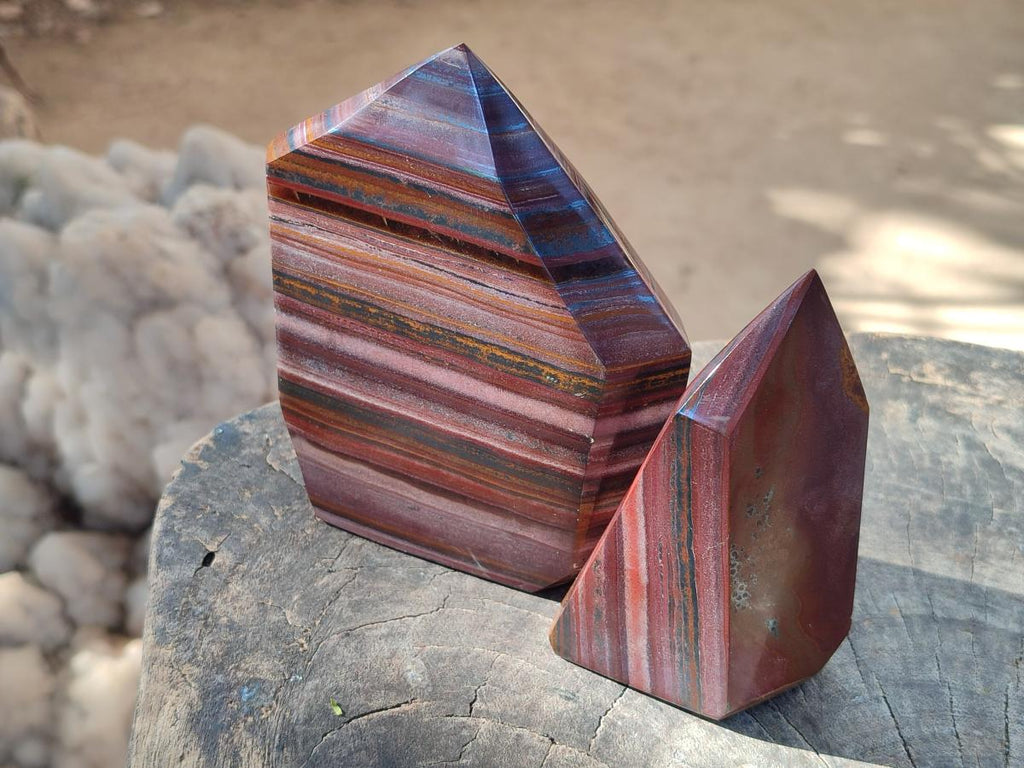 Polished Banded Tiger Iron Display Crystals x 3 From South Africa