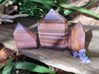 Polished Banded Tiger Iron Display Crystals x 3 From South Africa