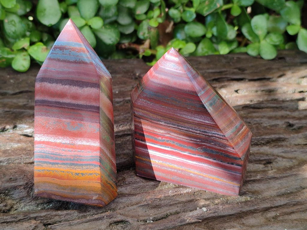 Polished Banded Tiger Iron Display Crystals x 3 From South Africa