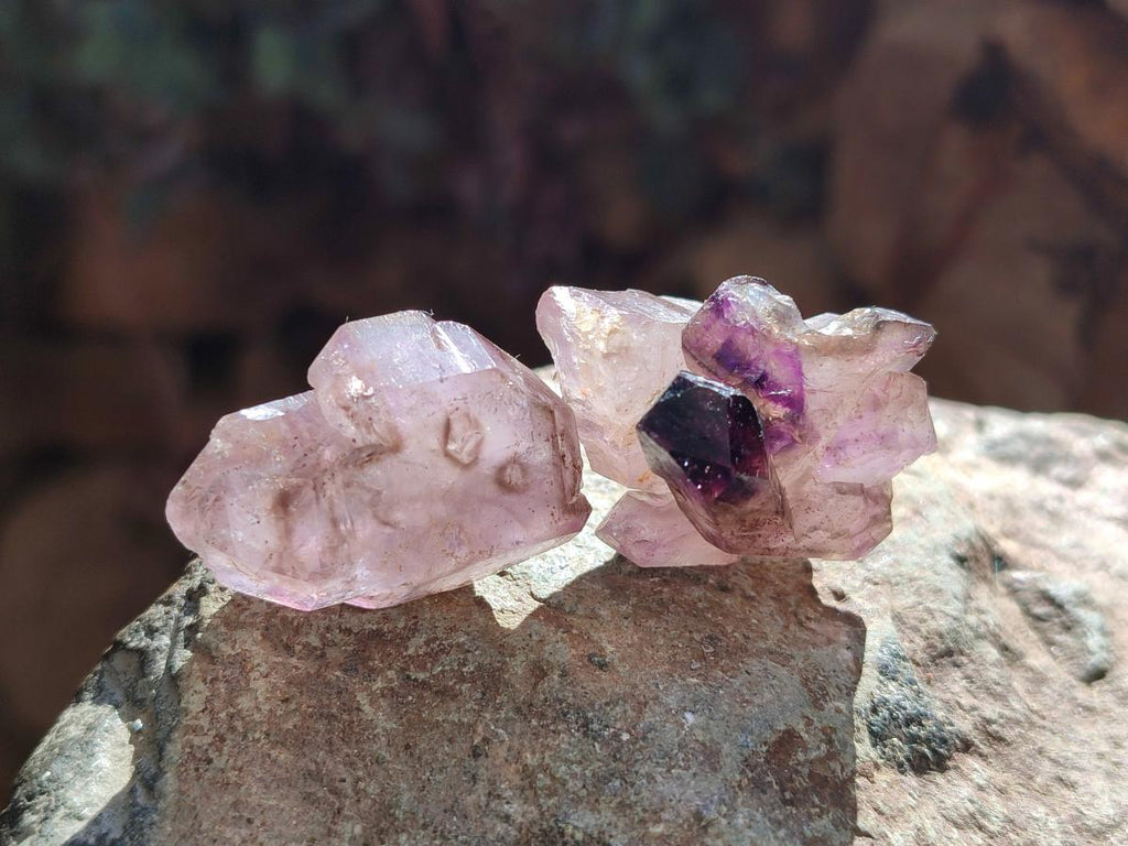 Natural Window Amethyst Crystals x 35 From Chiredzi, Zimbabwe