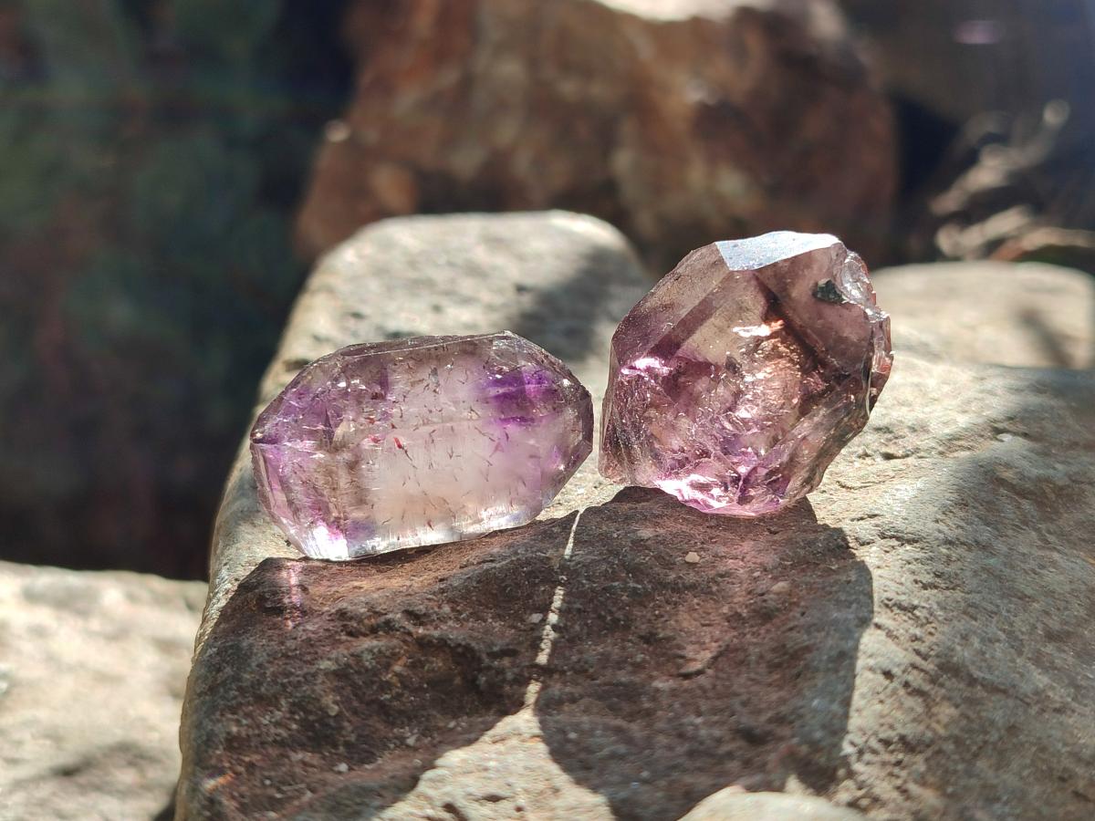 Natural Window Amethyst Crystals x 35 From Chiredzi, Zimbabwe