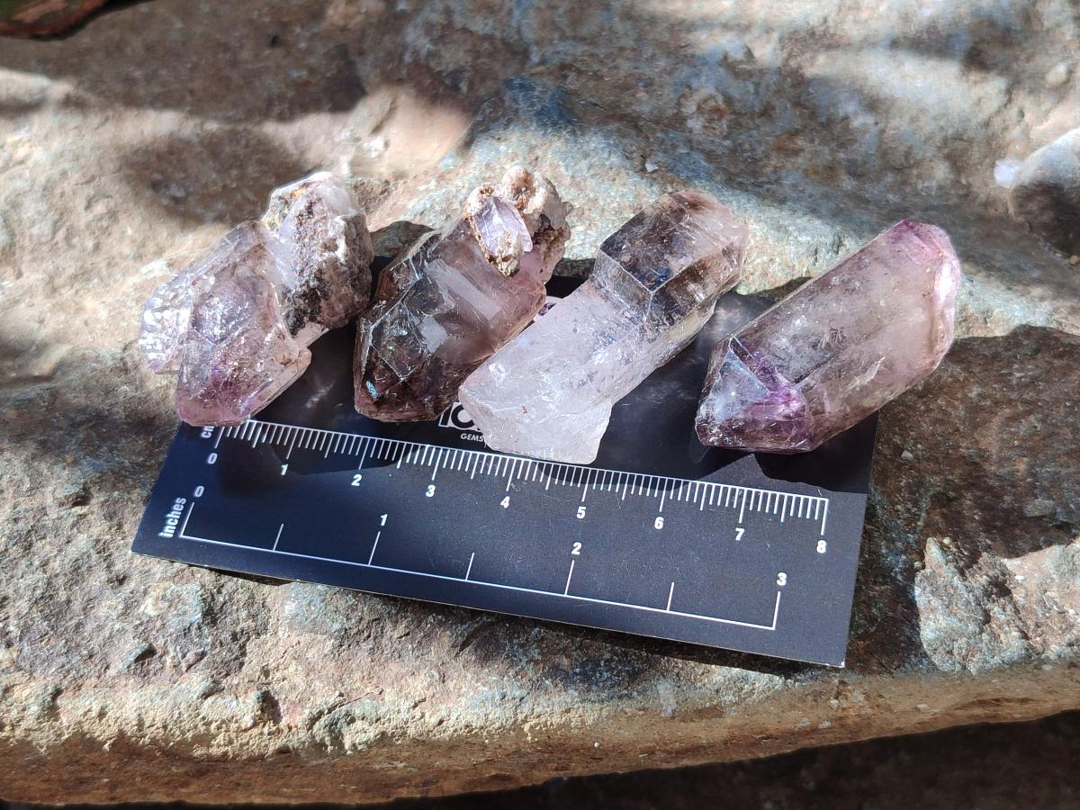 Natural Window Amethyst Crystals x 35 From Chiredzi, Zimbabwe
