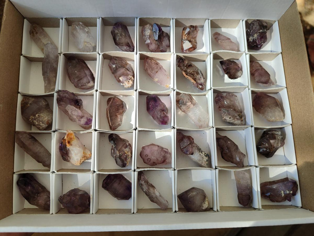 Natural Window Amethyst Crystals x 35 From Chiredzi, Zimbabwe