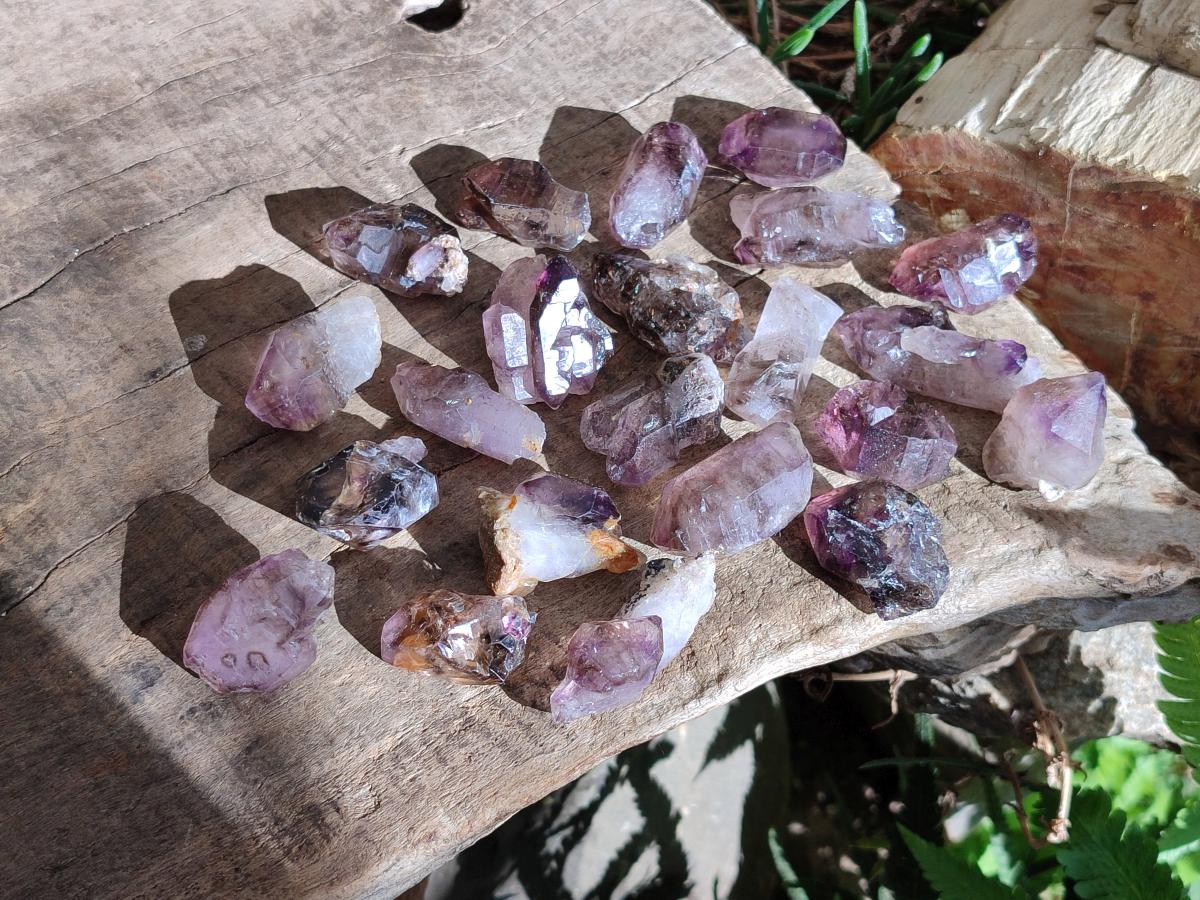 Natural Window Amethyst Crystals x 35 From Chiredzi, Zimbabwe