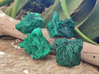 Natural Silky Malachite Specimens x 4 From Kasompe, Congo