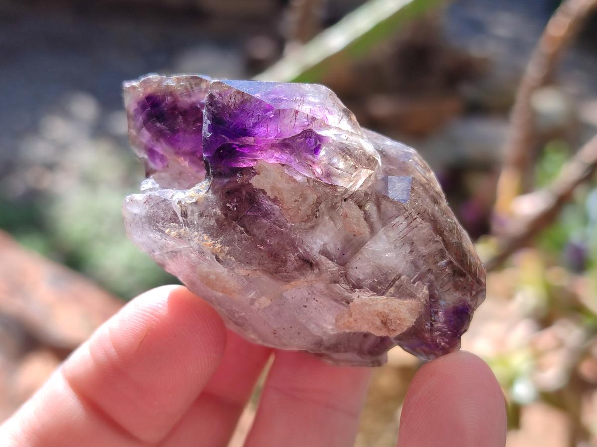 Natural Window Amethyst Crystals x 12 From Chiredzi, Zimbabwe