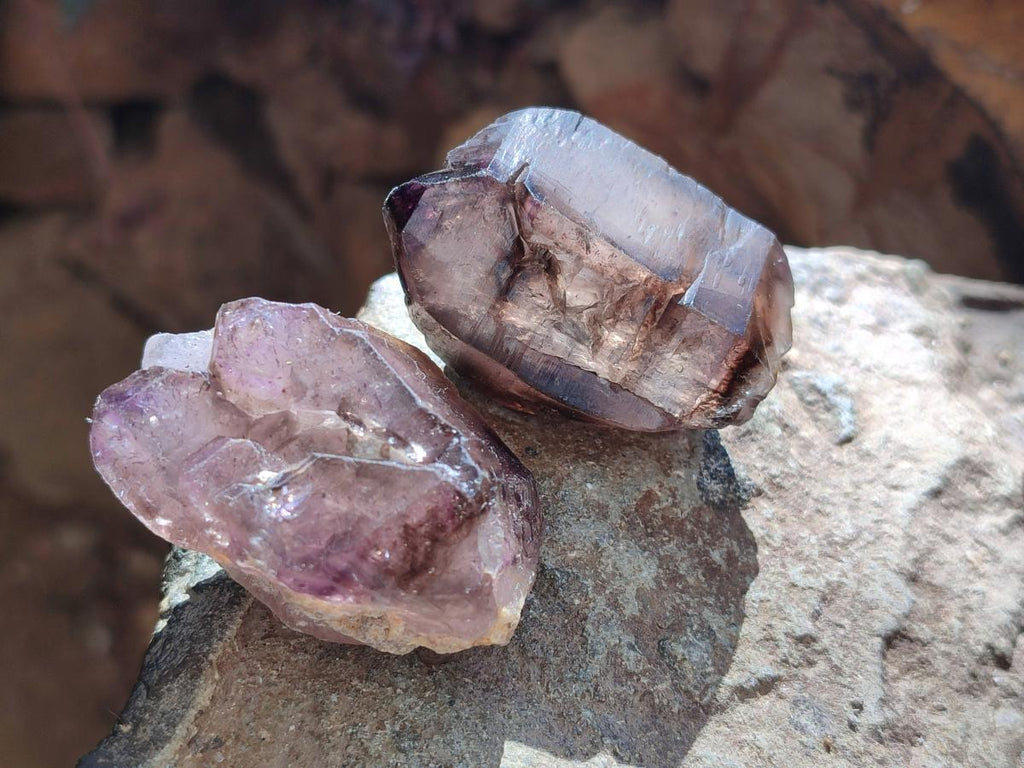 Natural Window Amethyst Crystals x 12 From Chiredzi, Zimbabwe