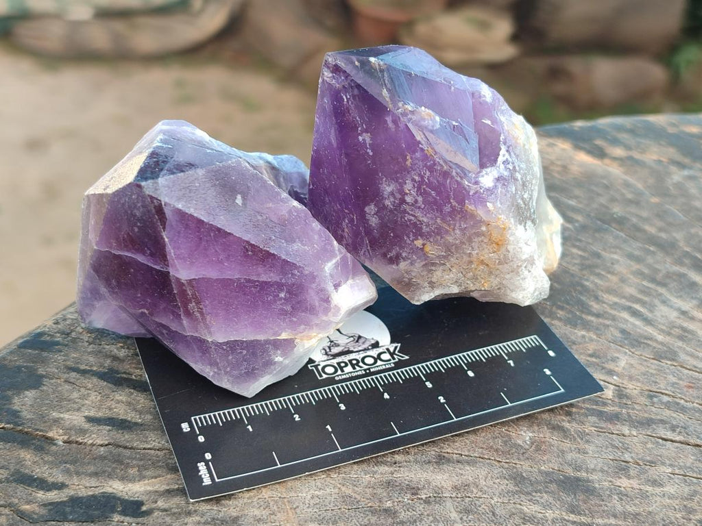 Natural Jacaranda Amethyst Single Crystals x 12 From Mumbwa, Zambia