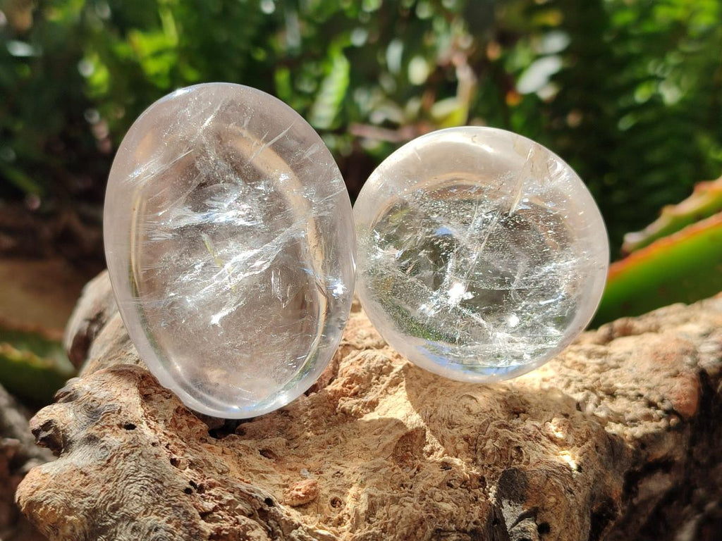Polished Clear Quartz Crystal Galets x 24 From Madagascar