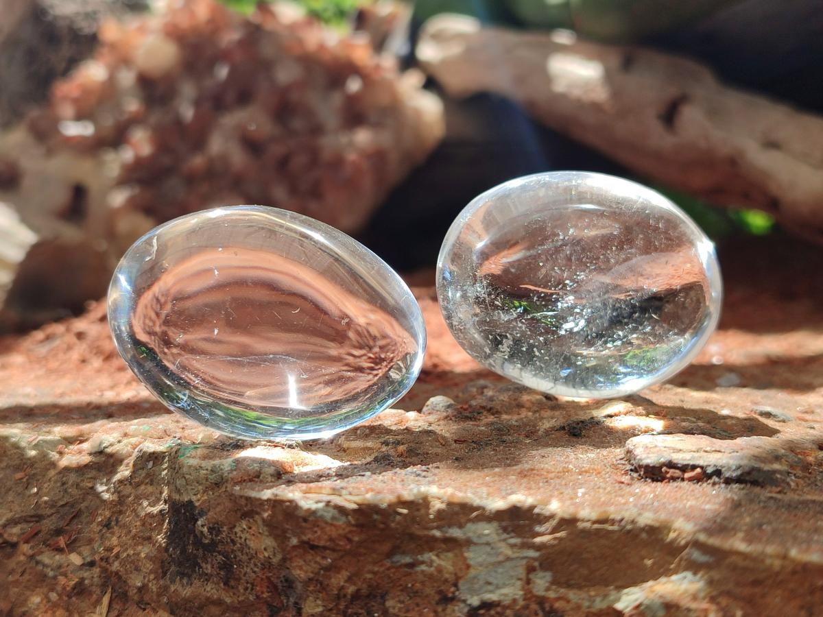 Polished Clear Quartz Crystal Galets x 24 From Madagascar