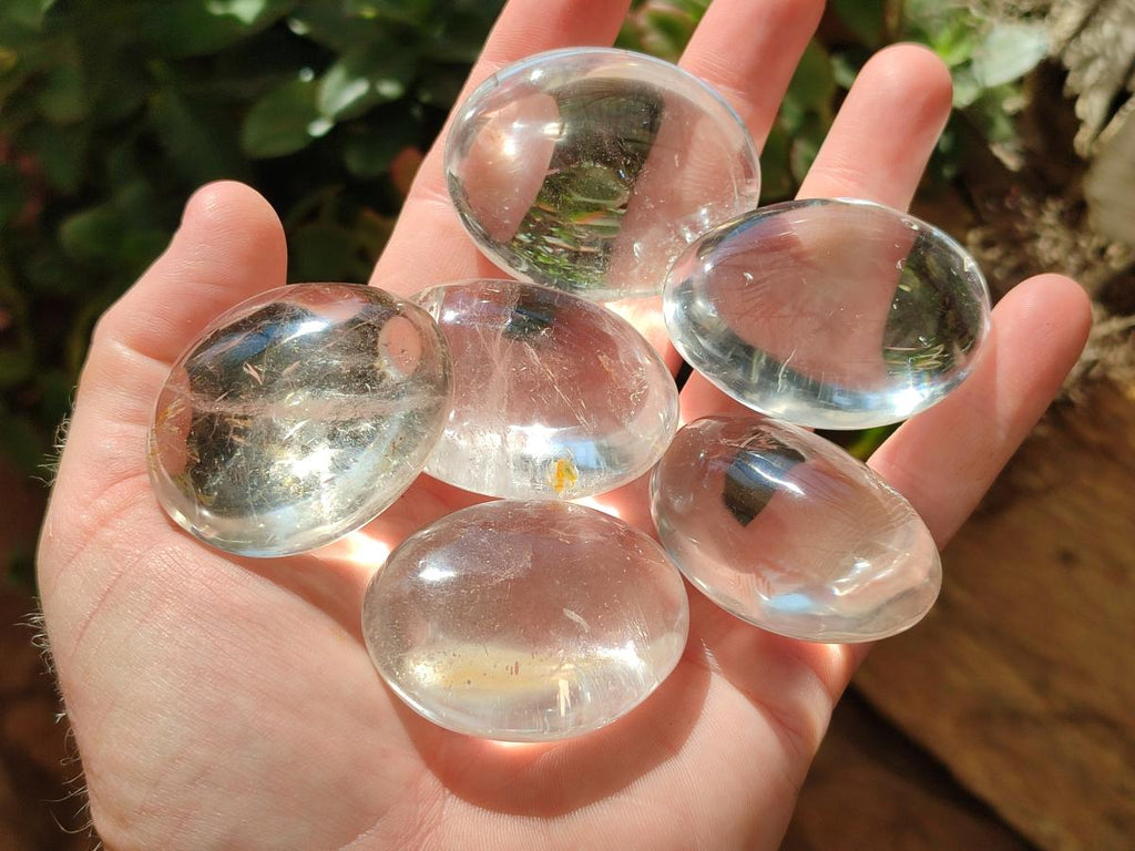 Polished Clear Quartz Crystal Galets x 24 From Madagascar