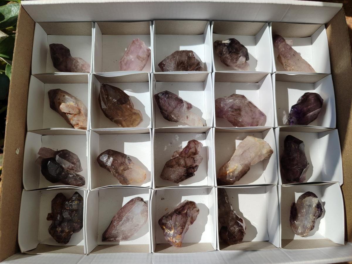 Natural Window Amethyst Crystals x 20 From Chiredzi, Zimbabwe - Toprock Gemstones and Minerals 