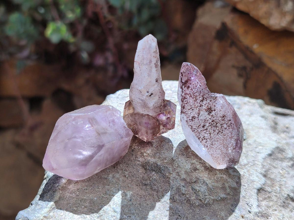 Natural Window Amethyst Crystals x 20 From Chiredzi, Zimbabwe - Toprock Gemstones and Minerals 