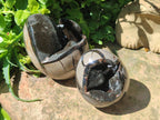Polished Septerye Sauvage "Dragons Egg" Geodes x 2 From Mahajanga, Madagascar