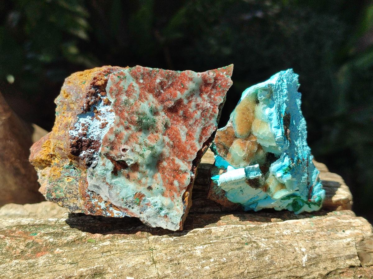 Natural Drusy Coated Chrysocolla Specimens x 6 From Lupoto Mine, Congo